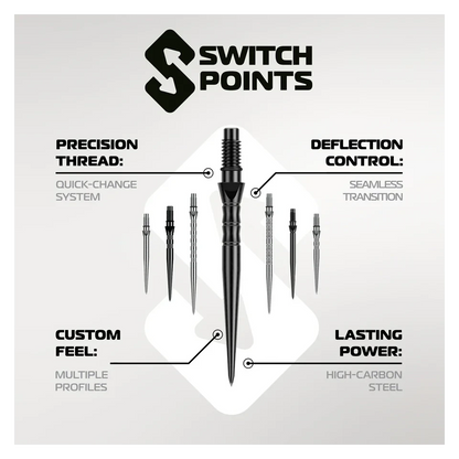 Winmau Switch Point Groove Silver Effect