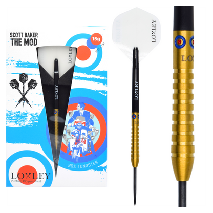 Loxley Scott Baker The Mod 90% Tungsten Steel Tip Darts