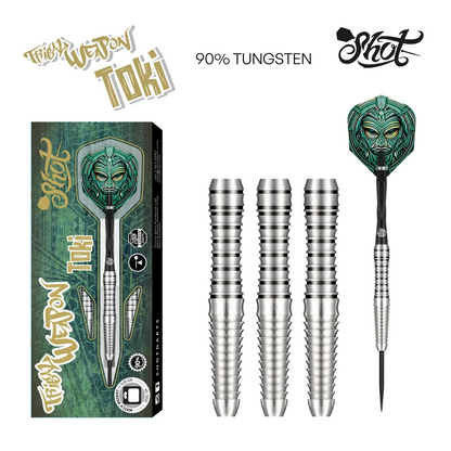 Shot Tribal Weapon Toki Steel Tip Dart Set 90% Tungsten Barrels
