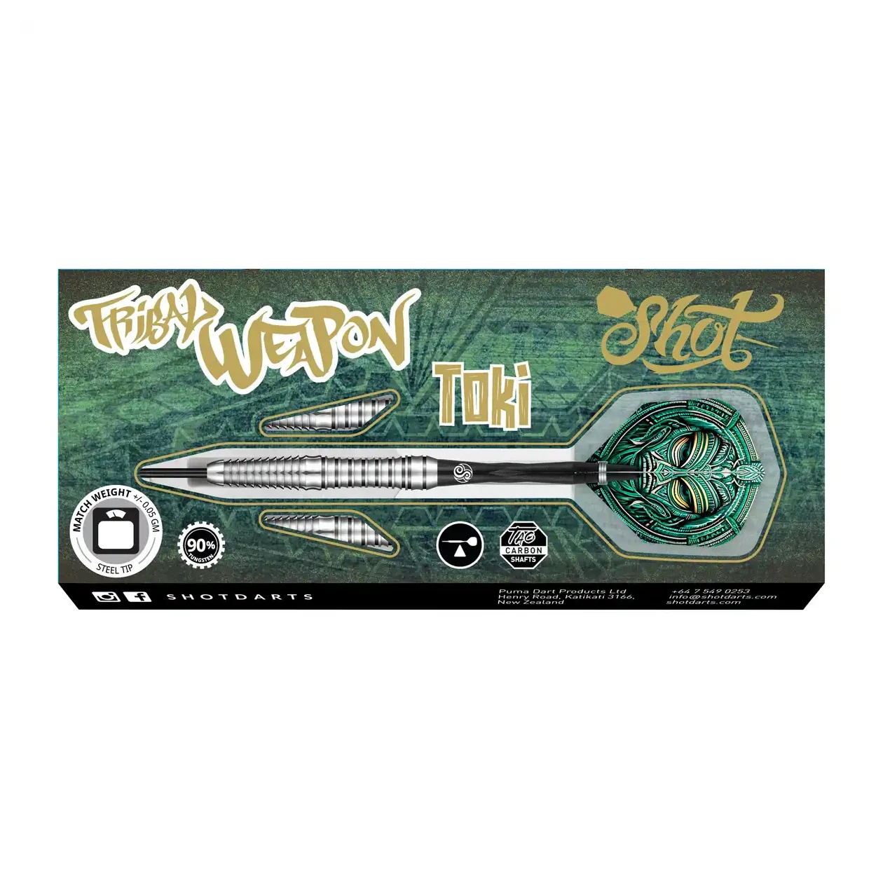 Shot Tribal Weapon Toki Steel Tip Dart Set 90% Tungsten Barrels