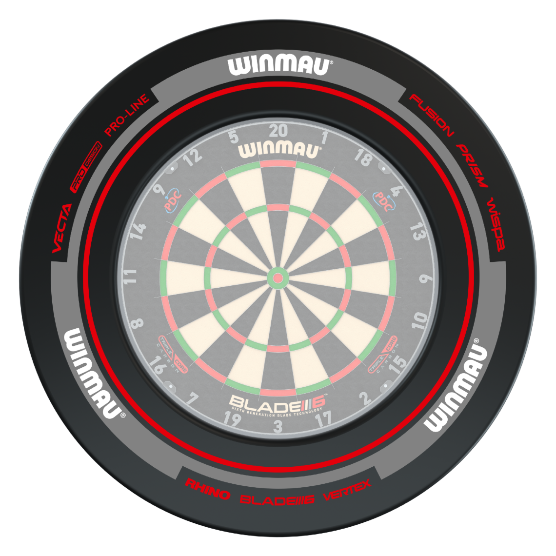 Winmau Advance Black/Red Dartboard Surround