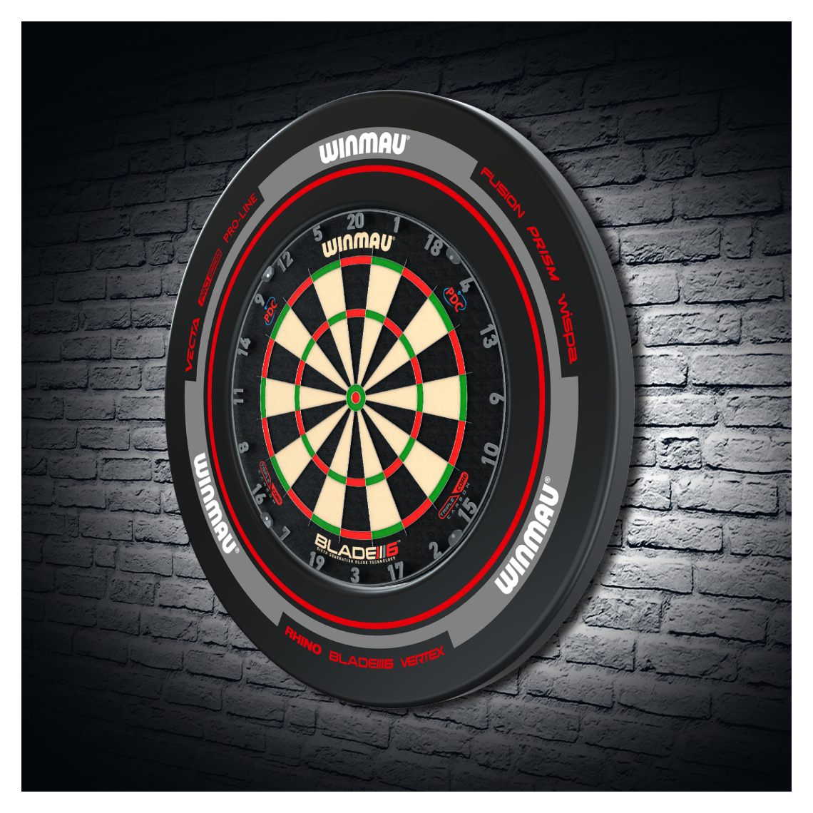 Winmau Advance Black/Red Dartboard Surround