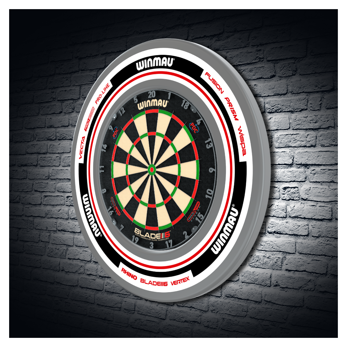 Winmau Advance White/Red Dartboard Surround