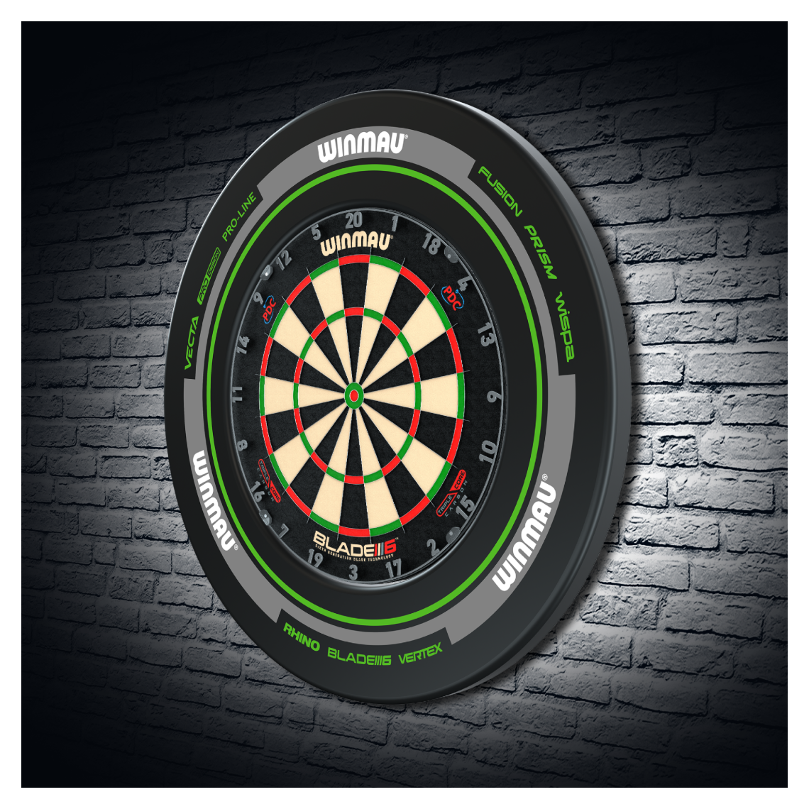 Winmau Advance Black/Green Dartboard Surround