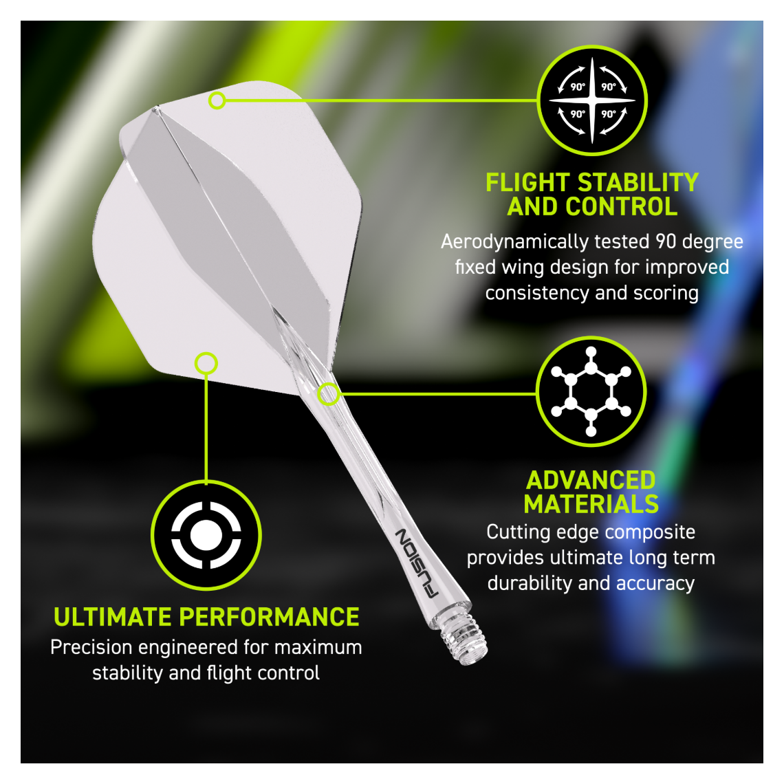 Winmau Fusion Flight & Shaft Medium #2 - Clear