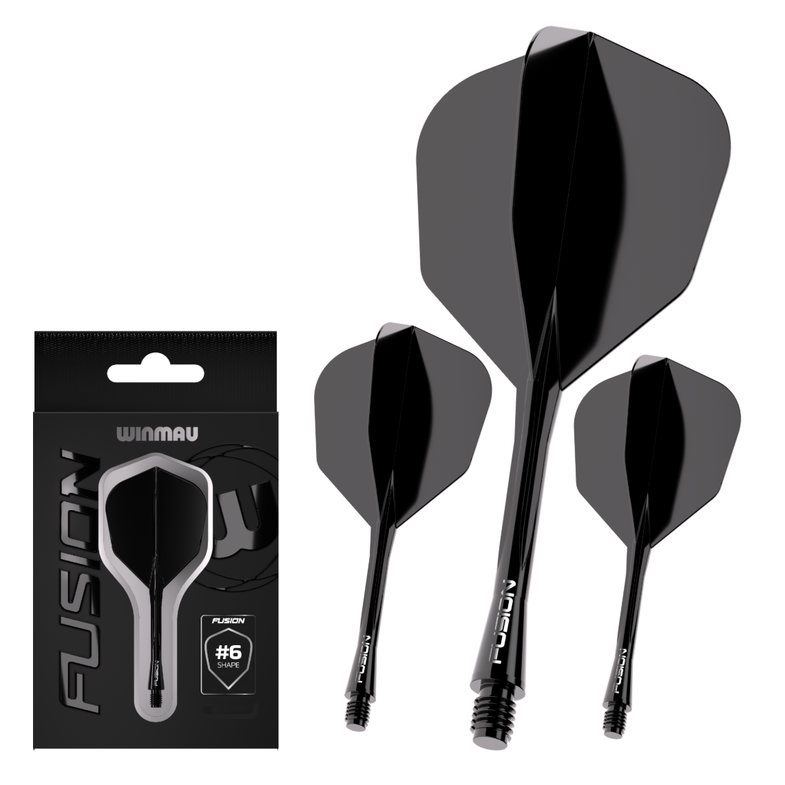 Winmau Fusion Integrated Flight & Shaft #6 - Black