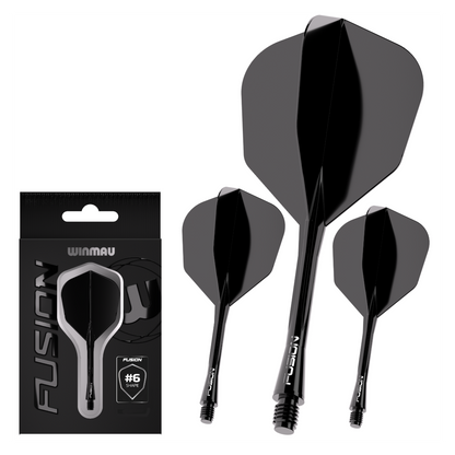 Winmau Fusion Integrated Flight & Shaft #6 - Black