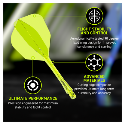 Winmau Fusion Integrated Flight & Shaft Fluoro Yellow