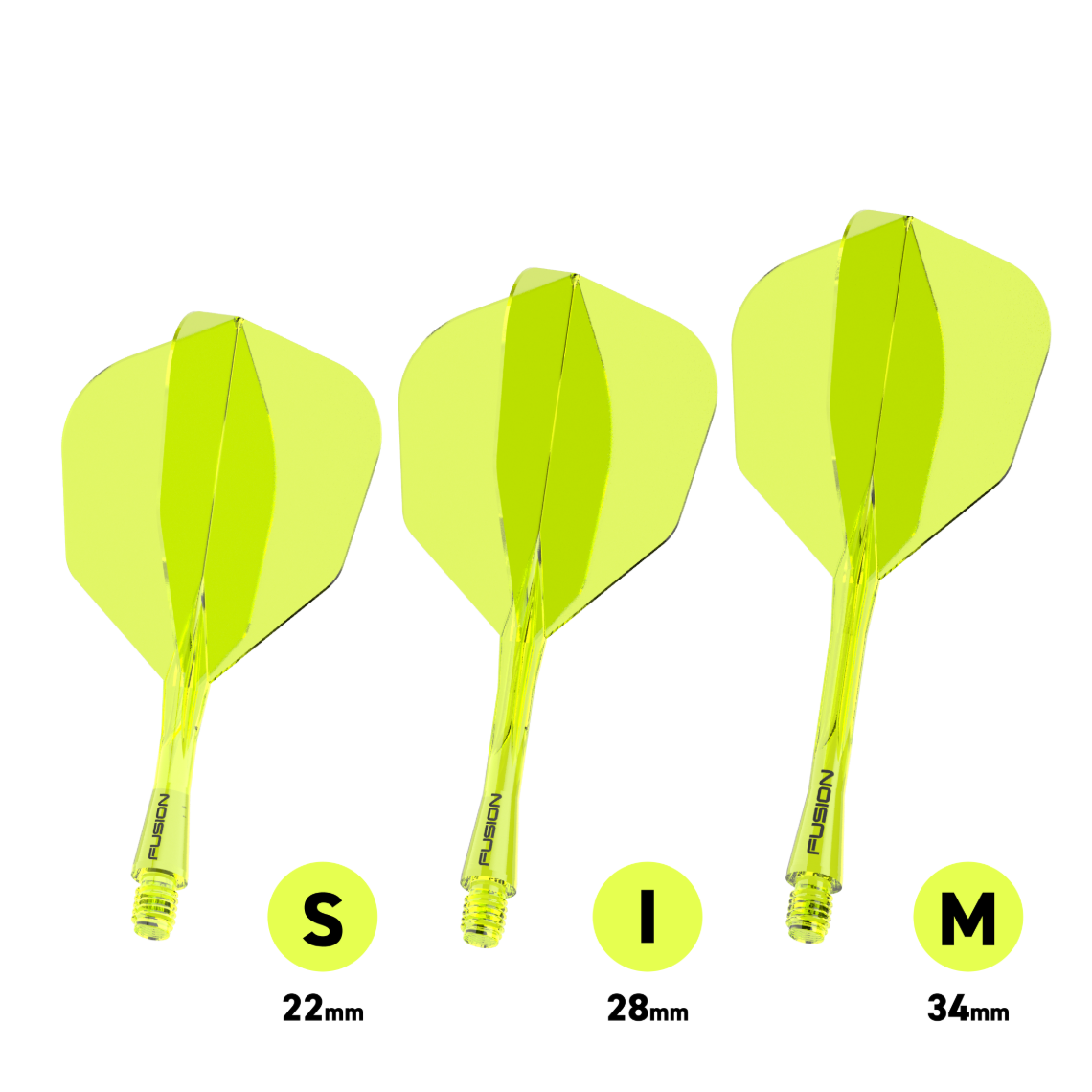 Winmau Fusion Integrated Flight & Shaft Fluoro Yellow