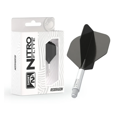 Red Dragon Nitro Flite - Integrated Flight & Shaft White & Black Short #2