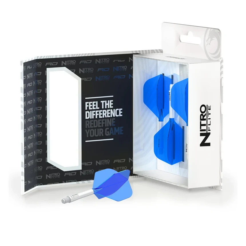 Nitro Flite - Integrated Flight & Shaft White & Blue 