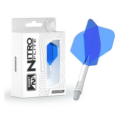 Red Dragon Nitro Flite - Integrated Flight & Shaft White & Blue Short #2