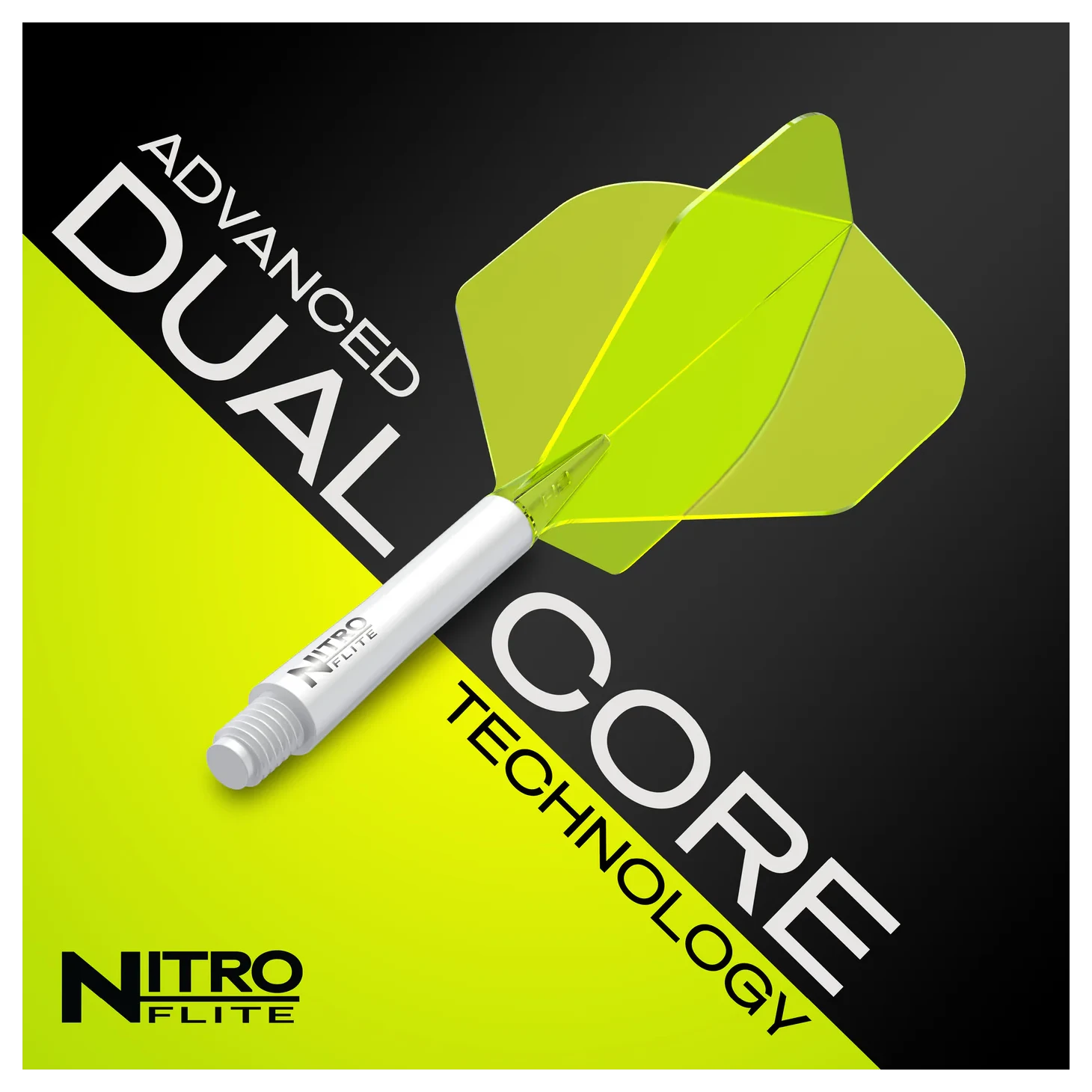 Red Dragon Nitro Flite - Integrated Flight & Shaft White & Yellow