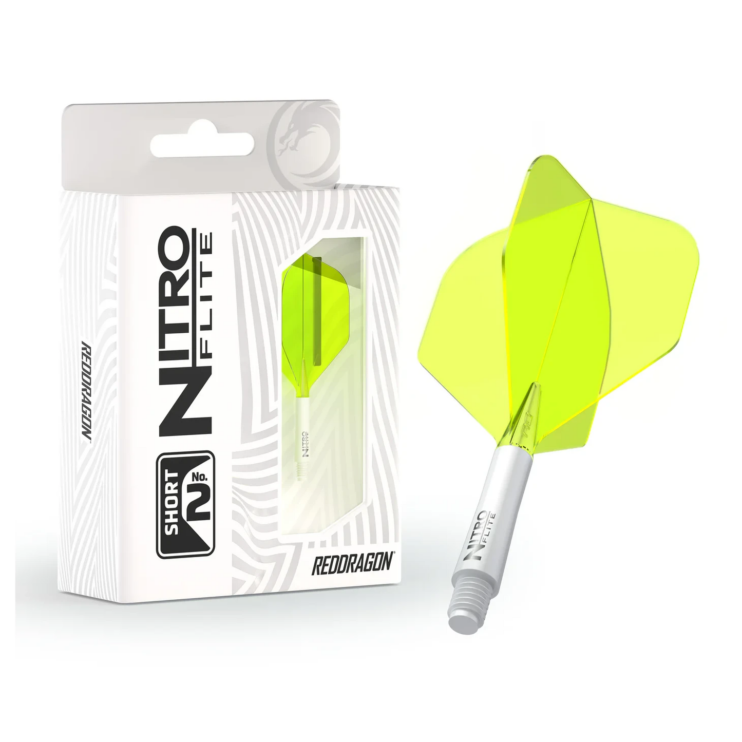 Red Dragon Nitro Flite - Integrated Flight & Shaft White & Yellow Short #2