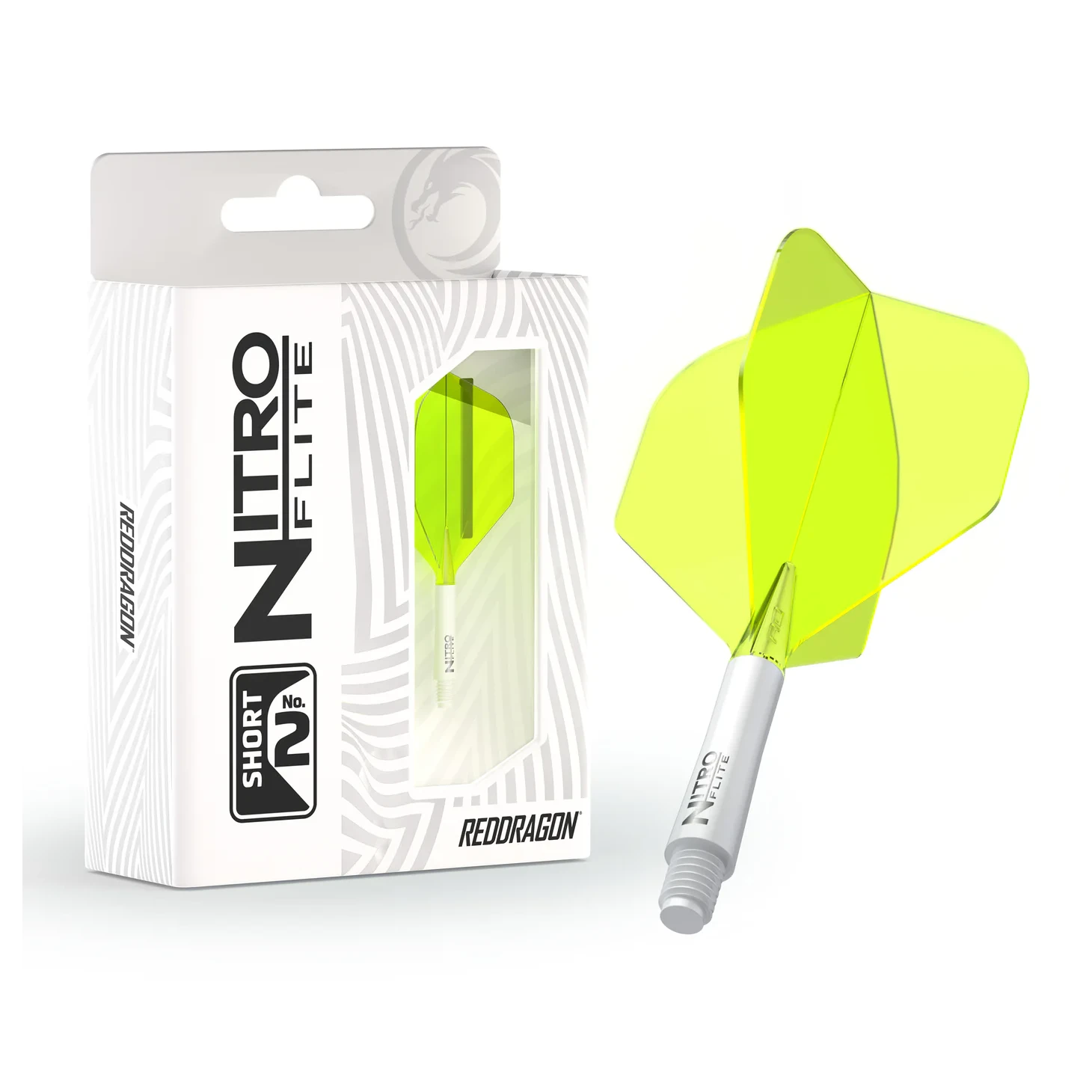 Red Dragon Nitro Flite - Integrated Flight & Shaft White & Yellow Short #2