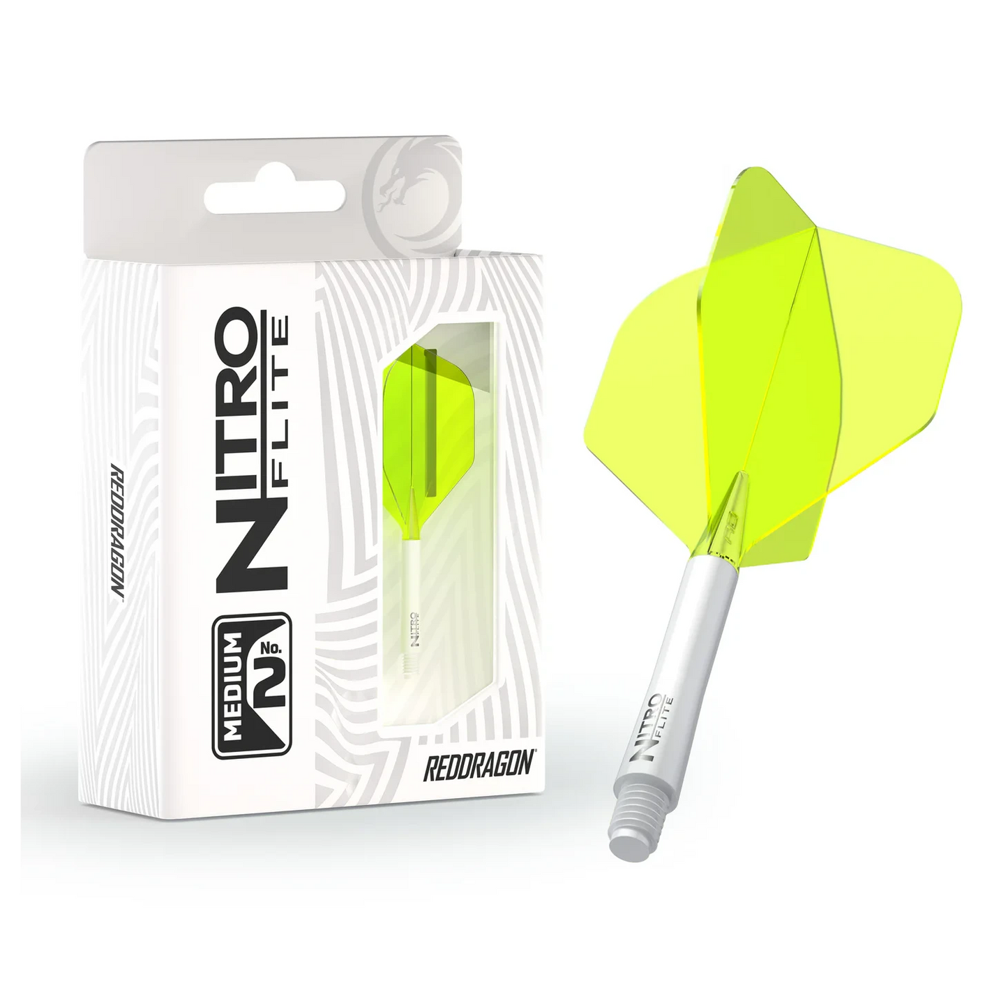 Red Dragon Nitro Flite - Integrated Flight & Shaft White & Yellow Med #2