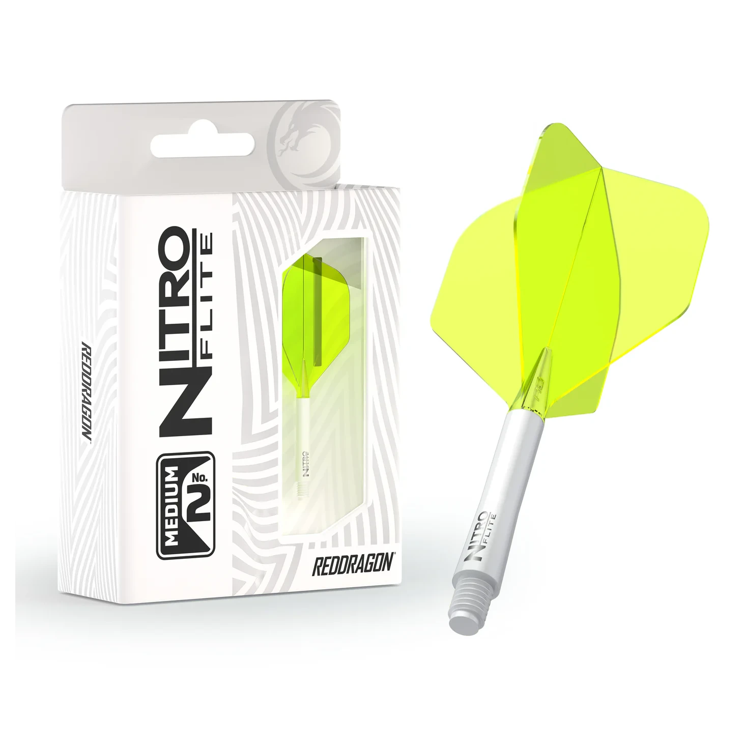 Red Dragon Nitro Flite - Integrated Flight & Shaft White & Yellow Med #2