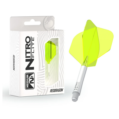 Red Dragon Nitro Flite - Integrated Flight & Shaft White & Yellow Med #2