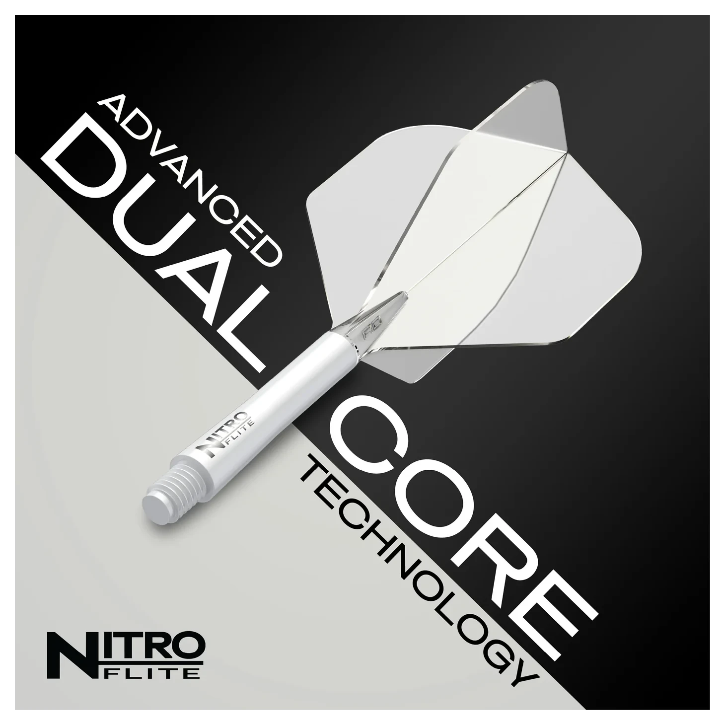 Red Dragon Nitro Flite - Integrated Flight & Shaft White & Clear