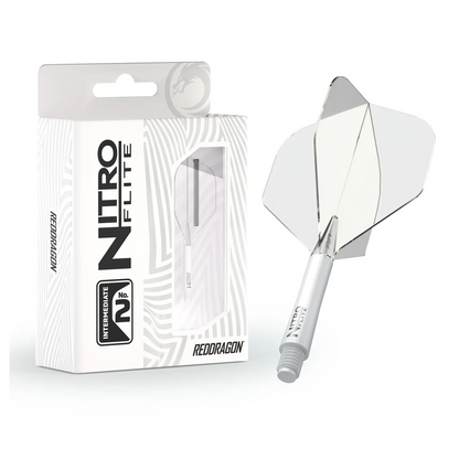 Red Dragon Nitro Flite - Integrated Flight & Shaft White & Clear Inter #2