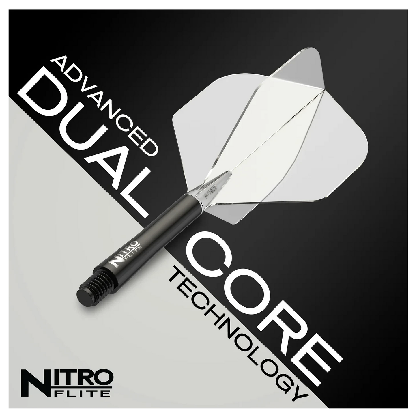 Red Dragon Nitro Flite - Integrated Flight & Shaft Black & Clear