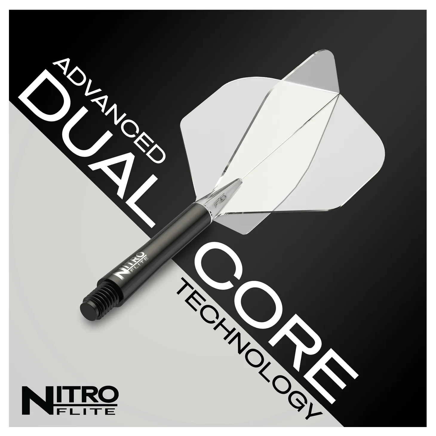 Red Dragon Nitro Flite - Integrated Flight & Shaft Black & Clear