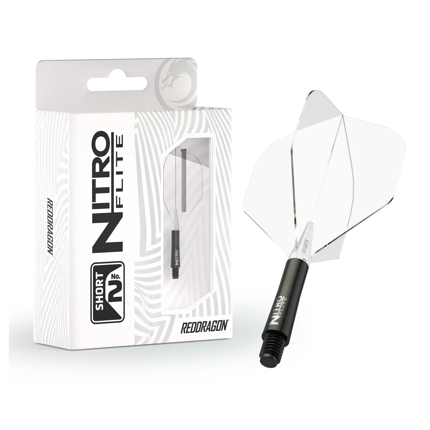 Red Dragon Nitro Flite - Integrated Flight & Shaft Black & Clear Short #2