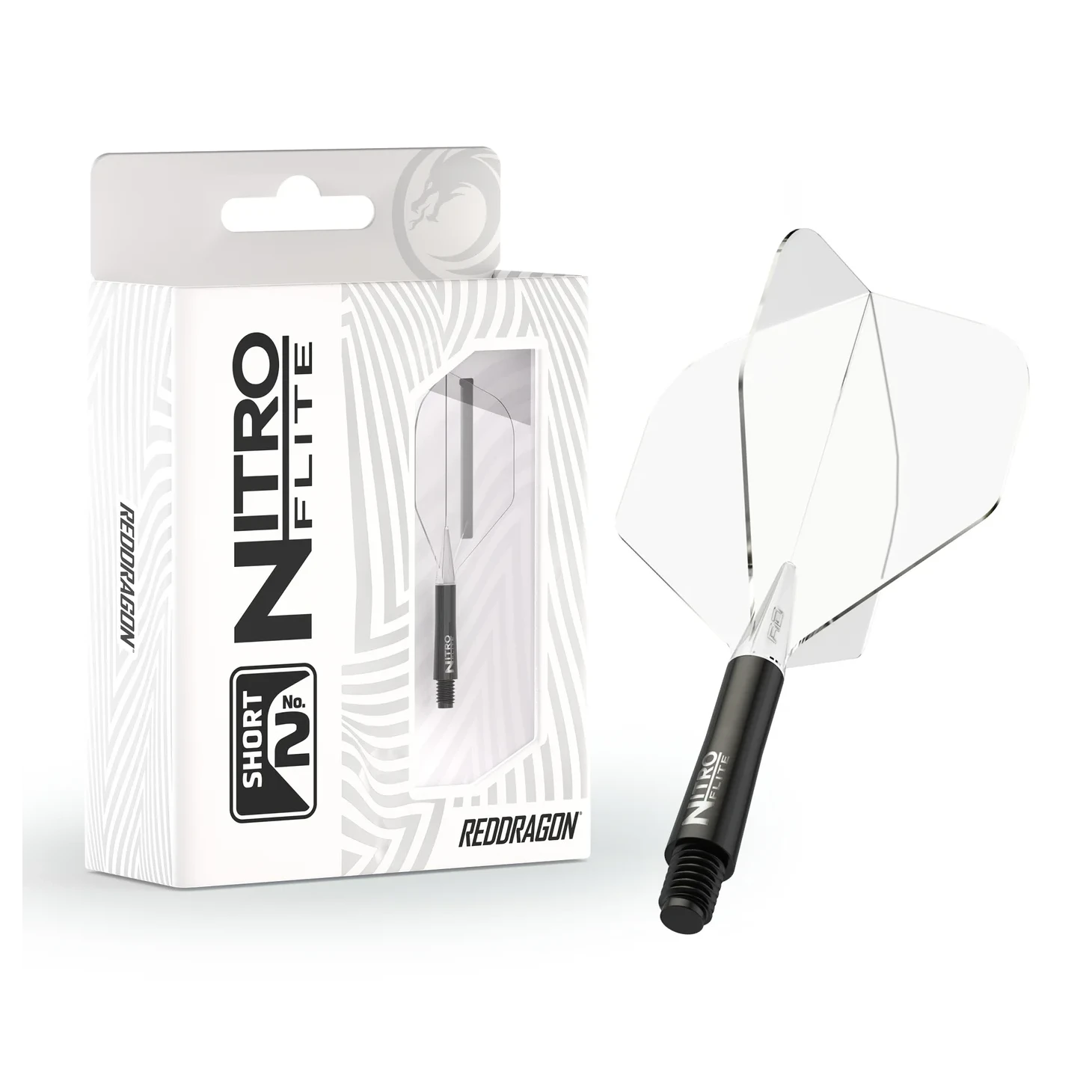 Red Dragon Nitro Flite - Integrated Flight & Shaft Black & Clear Short #2