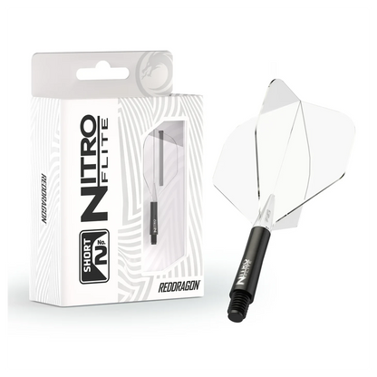 Red Dragon Nitro Flite - Integrated Flight & Shaft Black & Clear Short #2