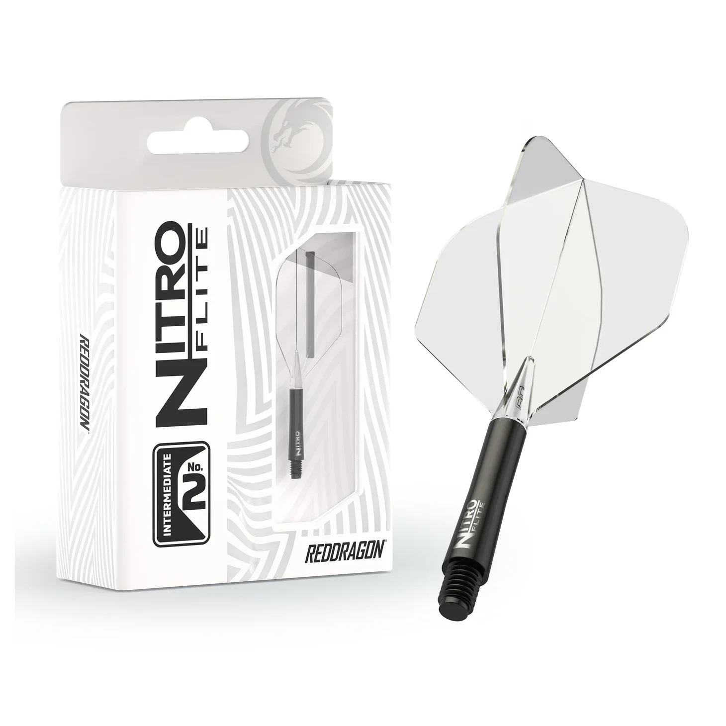 Red Dragon Nitro Flite - Integrated Flight & Shaft Black & Clear Inter #2