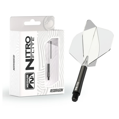 Red Dragon Nitro Flite - Integrated Flight & Shaft Black & Clear Med #2
