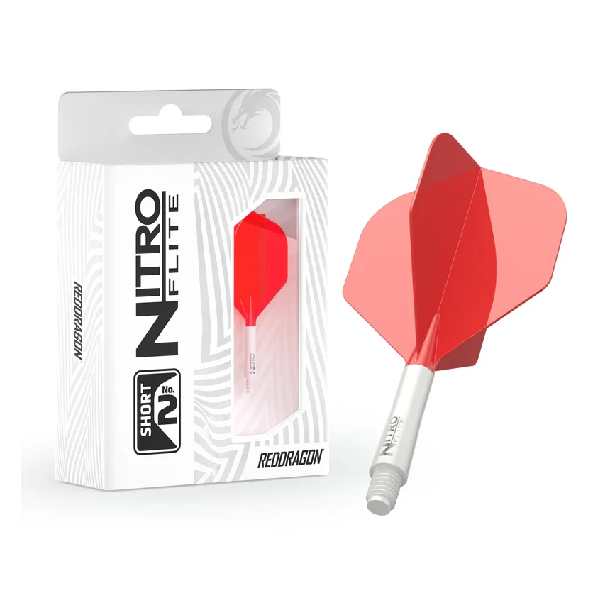 Red Dragon Nitro Flite - Integrated Flight & Shaft White & Red Short #2