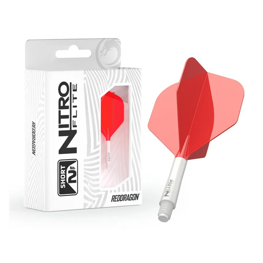 Red Dragon Nitro Flite - Integrated Flight & Shaft White & Red Short #2