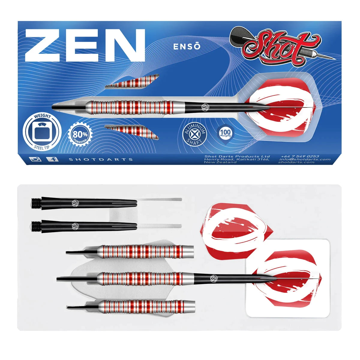 Shot Zen Enso 23g 80% Tungsten Steel Tip Darts