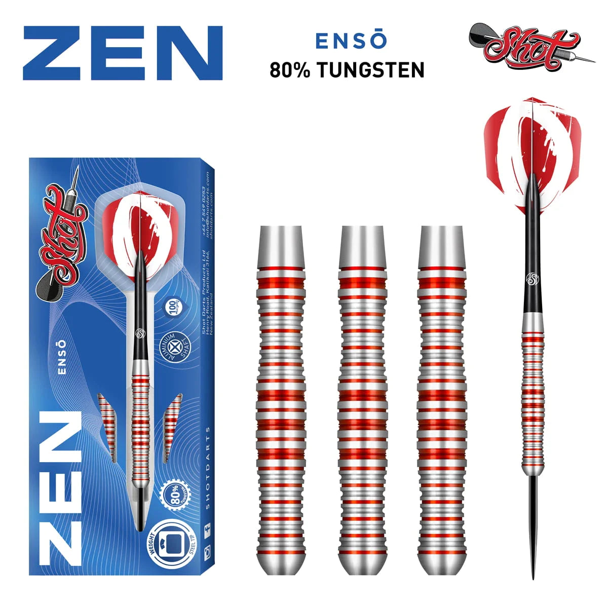 Shot Zen Enso 25g 80% Tungsten Steel Tip Darts