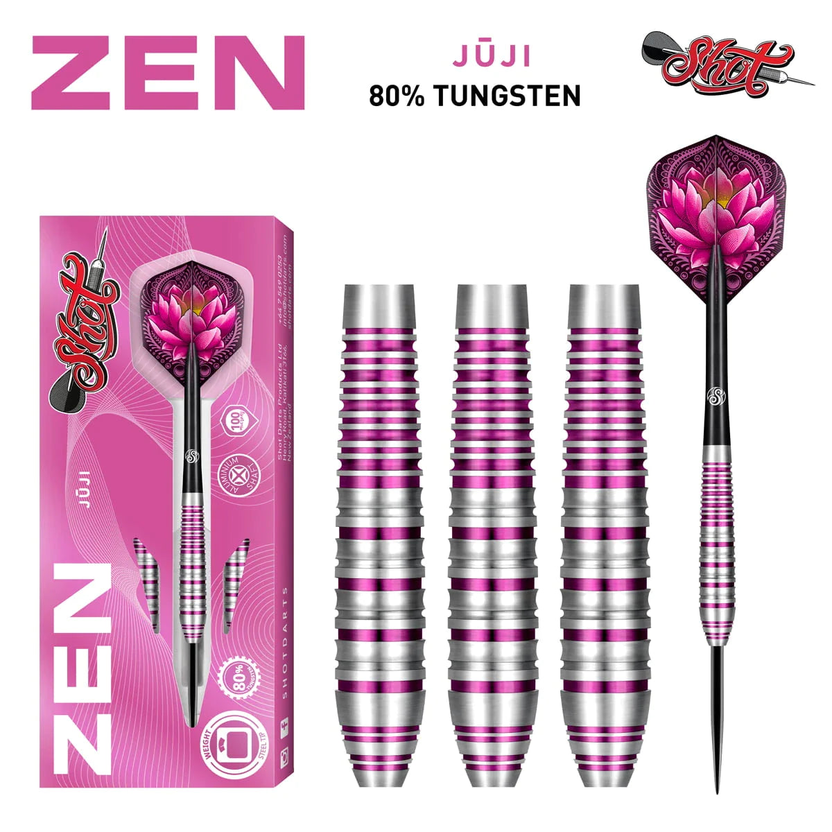Shot Zen Juji 23g 80% Tungsten Steel Tip Darts