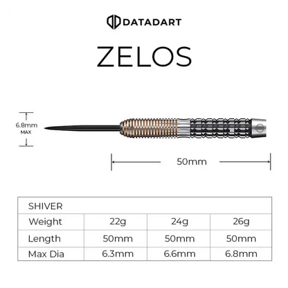 Datadart Zelos 95% Tungsten Steel Tip Darts 
