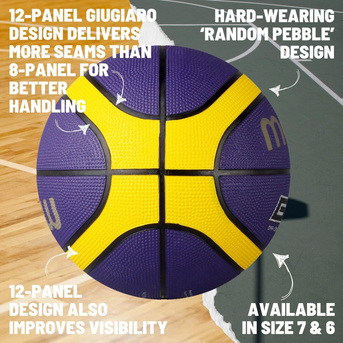 Molten BGR Rubber Basketball - Purple / Yellow