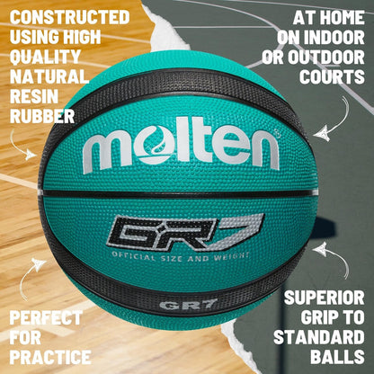 Molten BGR Rubber Basketball - Green/Black - Size 5