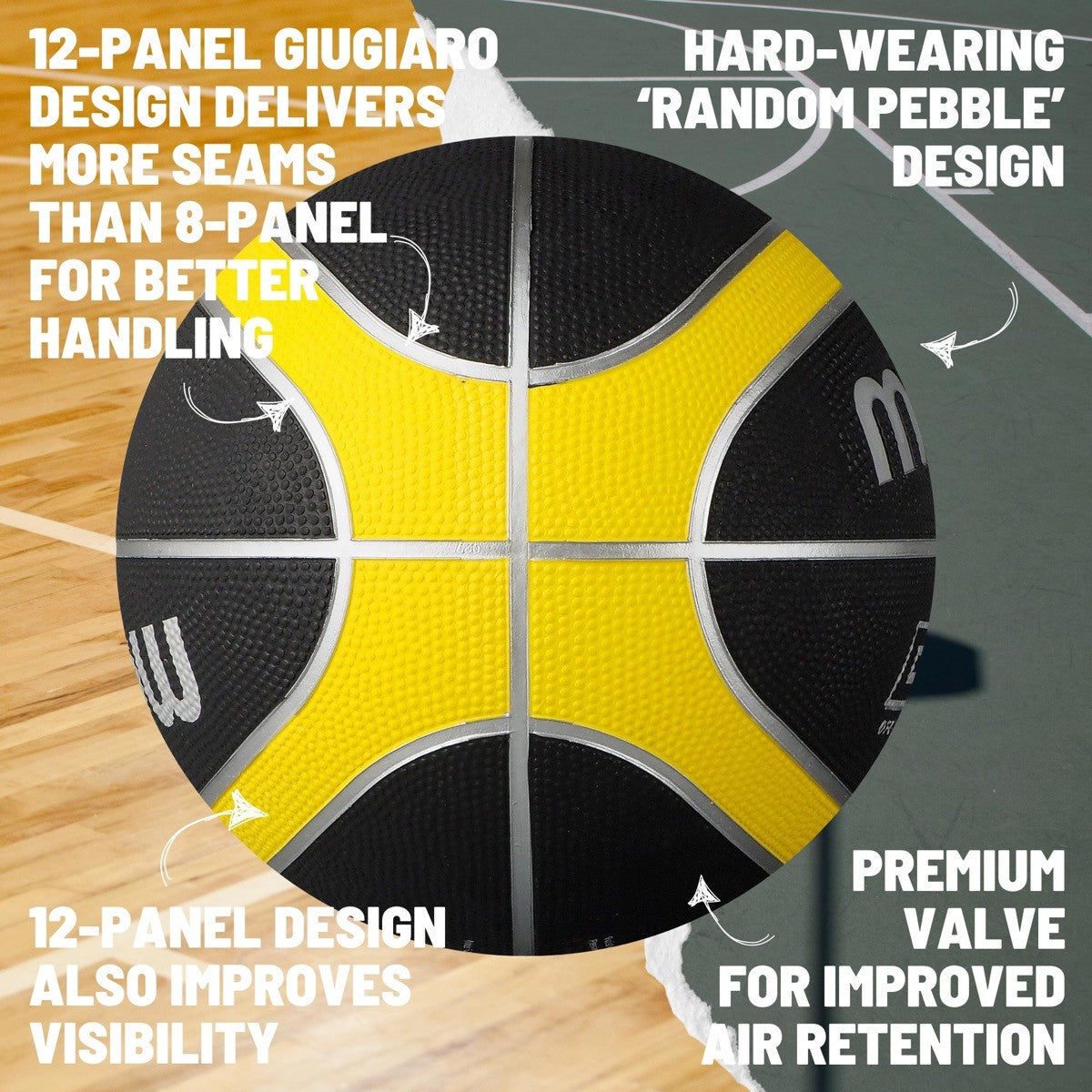 Molten BGR Rubber Basketball - Black / Yellow