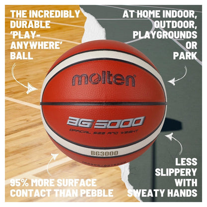 Molten BG3000 Basketball - 12 Panel Synthetic Leather (Indoor & Outdoor) 