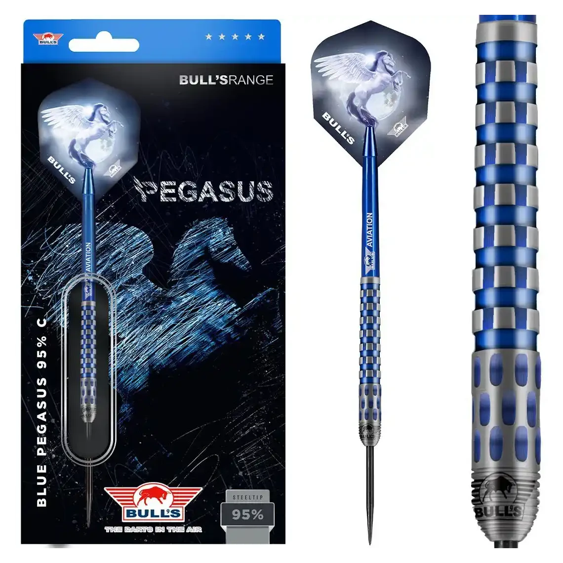 Bulls NL Blue Pegasus C 95% Tungsten Steel Tip Darts