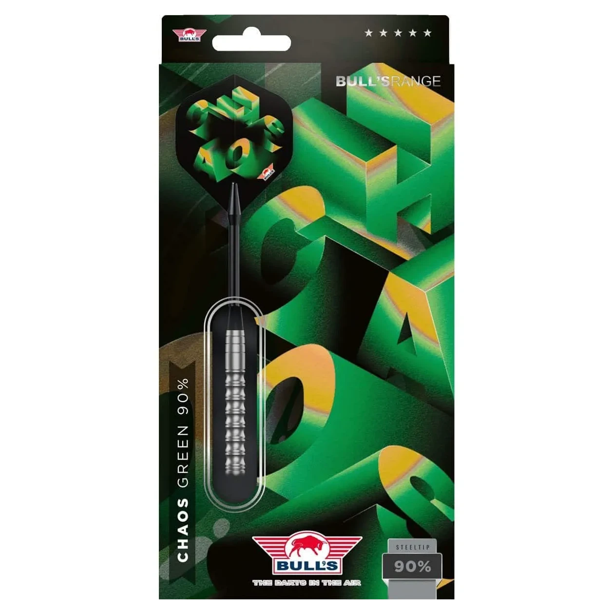 Bulls NL Chaos Green 90% Tungsten Steel Tip Darts