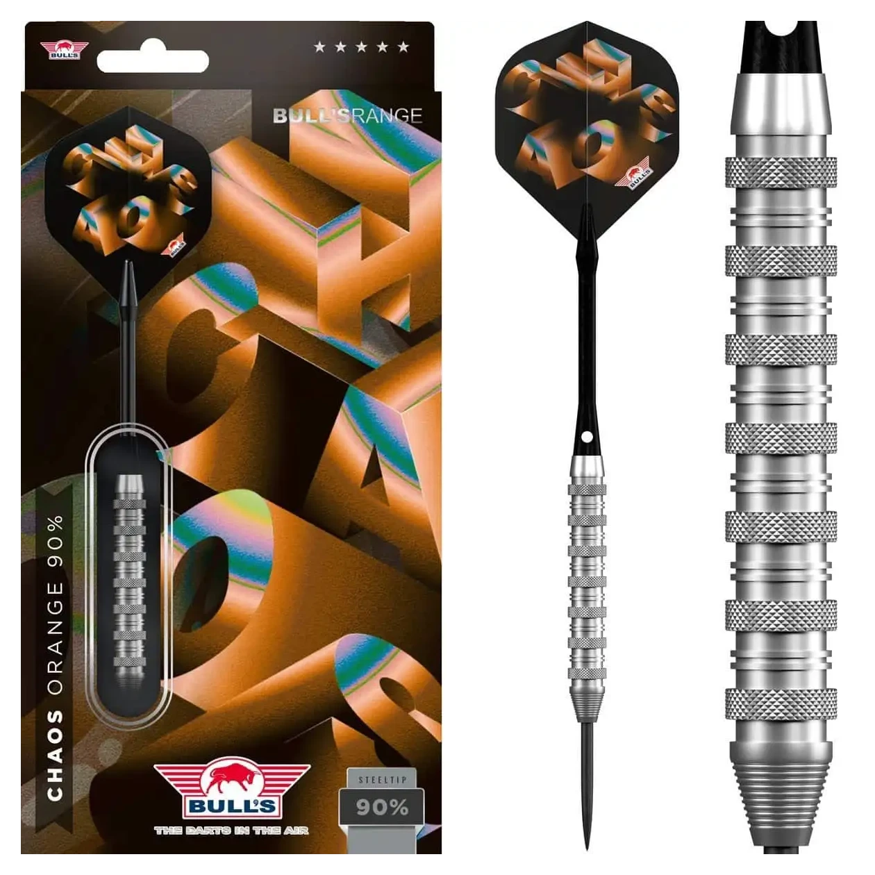 Bulls NL Chaos Orange 90% Tungsten Steel Tip Darts