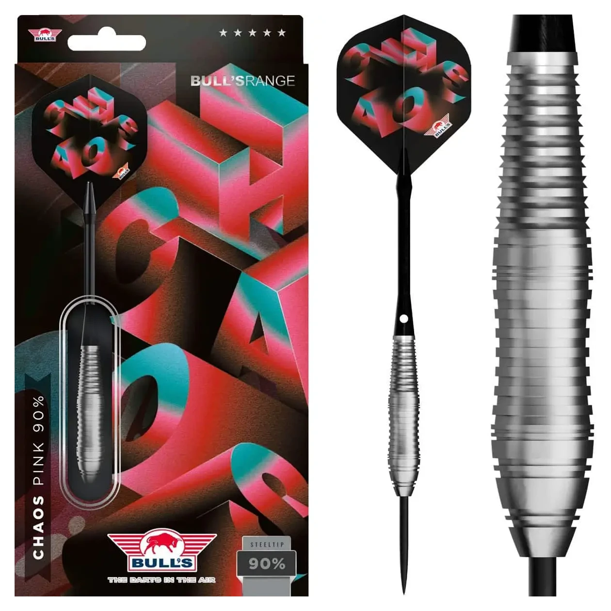 Bulls NL Chaos Pink 90% Tungsten Steel Tip Darts