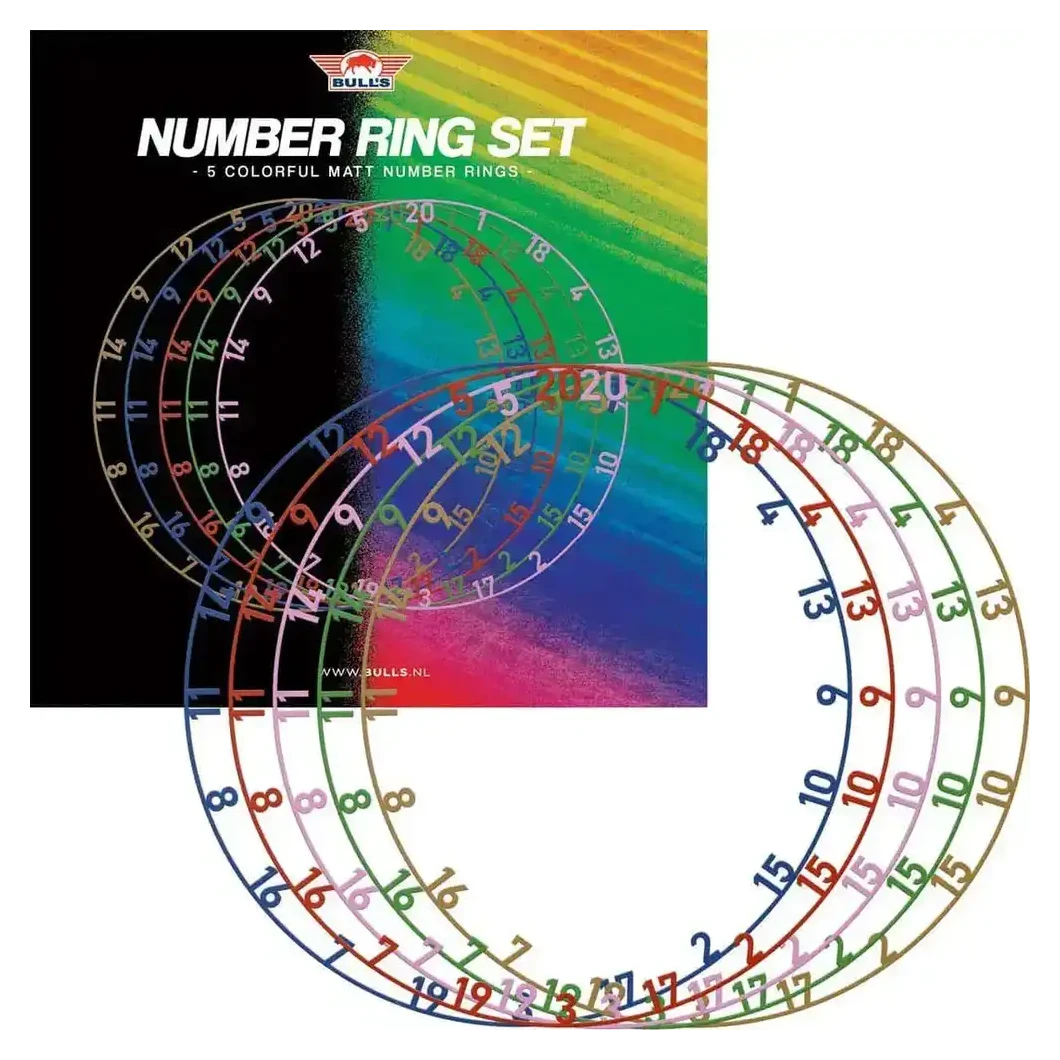 Bulls NL Colorful Dartboard Matt Number Ring Set 5 Pcs