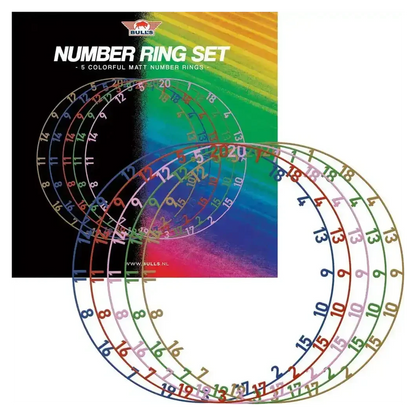 Bulls NL Colorful Dartboard Matt Number Ring Set 5 Pcs