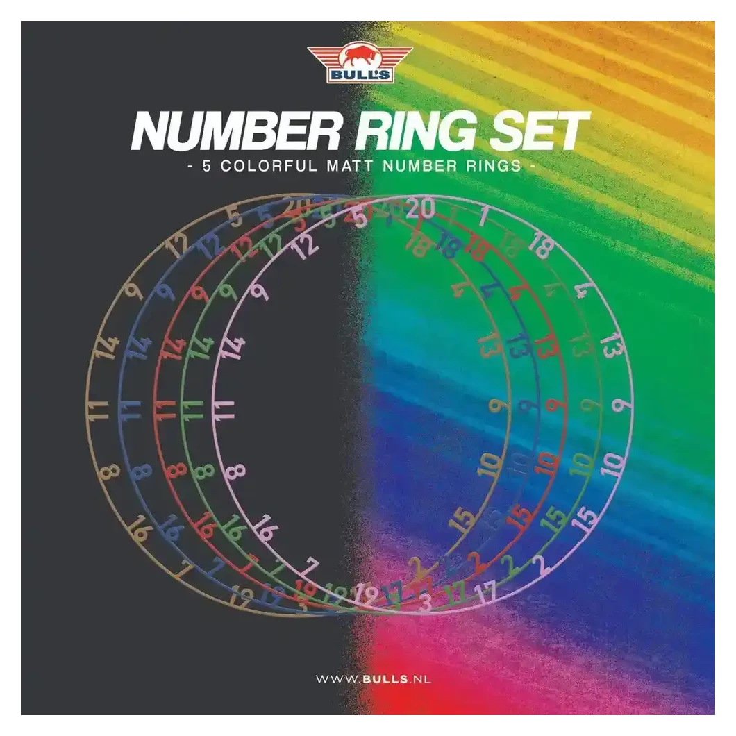 Bulls NL Colorful Dartboard Matt Number Ring Set 5 Pcs