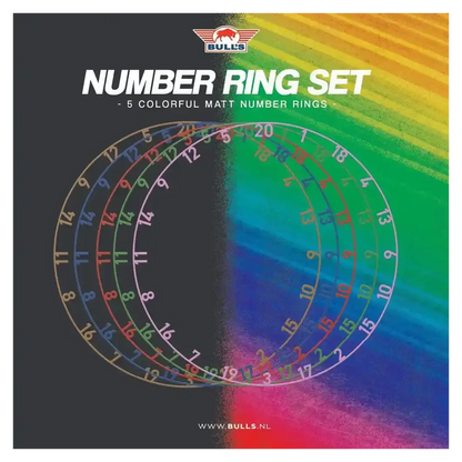 Bulls NL Colorful Dartboard Matt Number Ring Set 5 Pcs