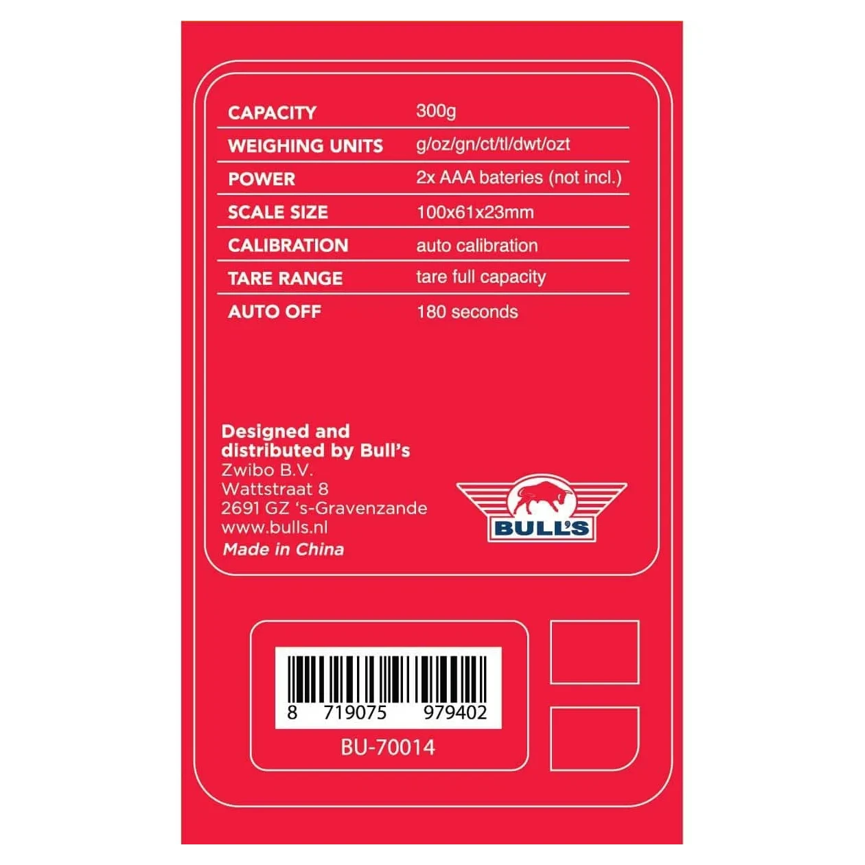 Bulls NL Pocket Darts Scale